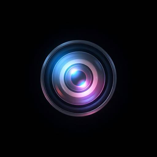 Logotipo Luz Eterna: Uma lente estilizada com um brilho
